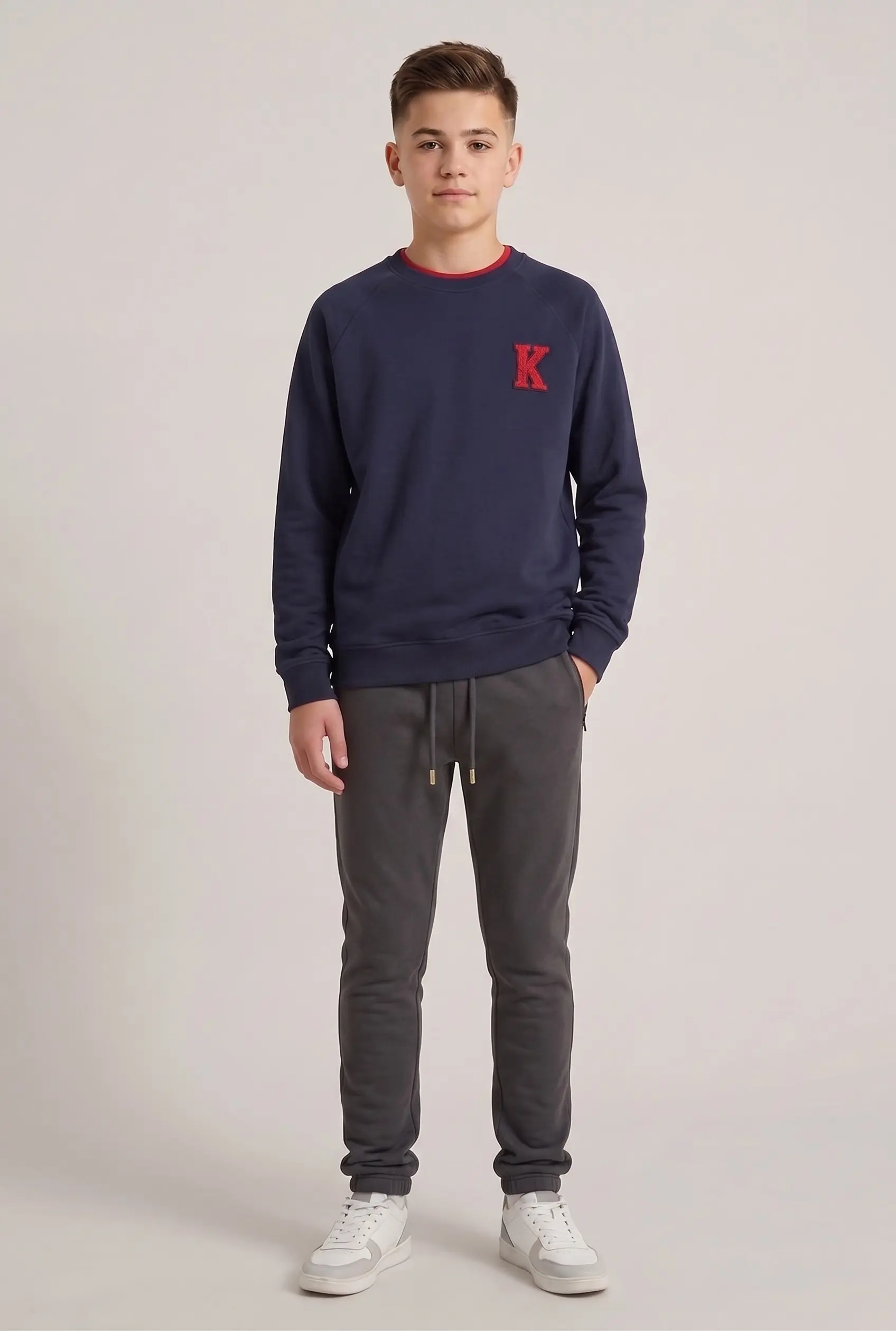 3 İplik Şardonlu Okul Hoodie